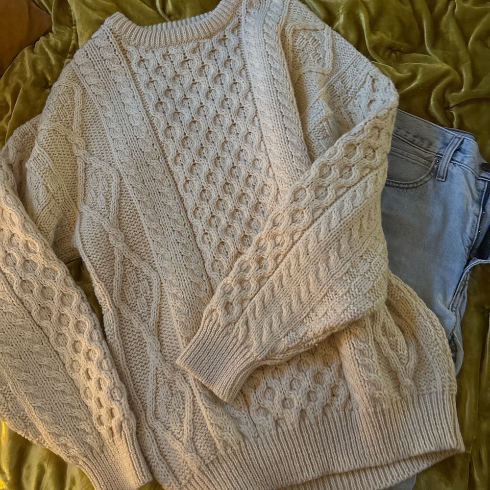 Cable Knit Cream Sweater